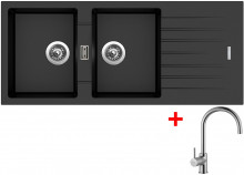 Sinks PERFECTO 1160 DUO Metalblack + Vitalia 
